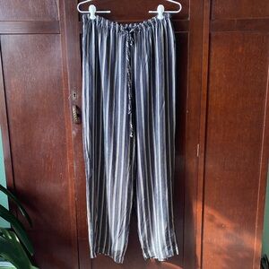 Source Unknown Black and White Striped Wide Leg Pants